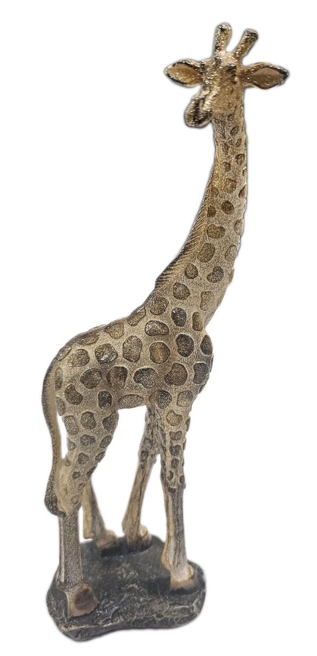 Vintage LKC-225 Elegant Giraffe Figurine Statue Gold Tone Safari Decor 11.5"